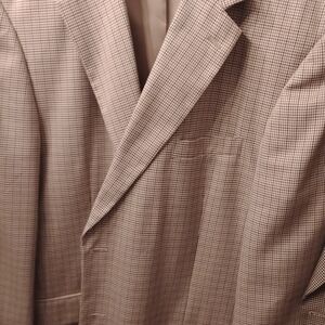 Bert Pulitzer 48L tan micro-houndstooth sport coat